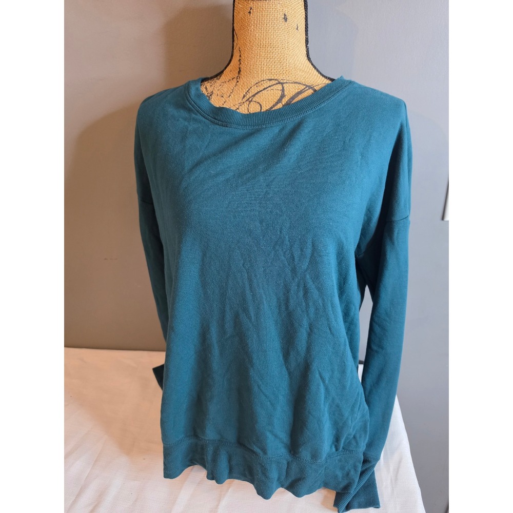 90 Degree by Reflex Womens Medium Oceanic Teal Crewneck Sweatshirt Pullover